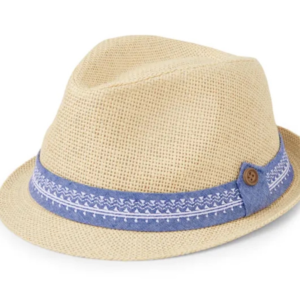 New Boys Gymboree Blue Skies Collection Fedora Hat Fits Size 2T-3T - Picture 2 of 3